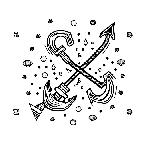 Anchor With 6 Birthdays And Initials