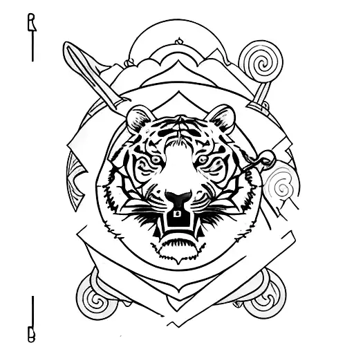 Tiger With A Mysterious Tarot Card In Its Mouth