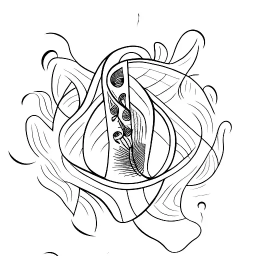 A Minimalist Tattoo Of A Music Sheet Forming The Shape Of A Leaf