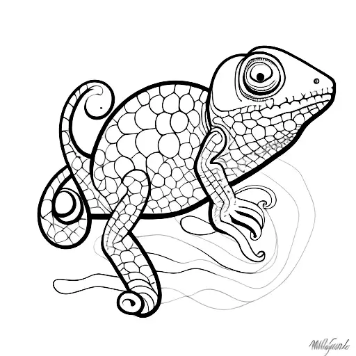 A Chameleon Blending Into A Vibrant Abstract Background