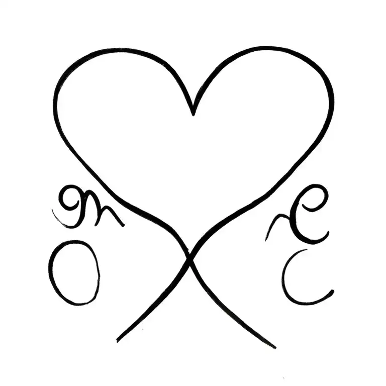 Love Heart Linked With M And C