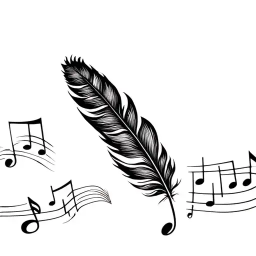 Feather Made Of Musical Notes