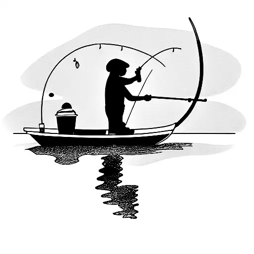 A Grandfather Fishing On A Boat With His Grandson