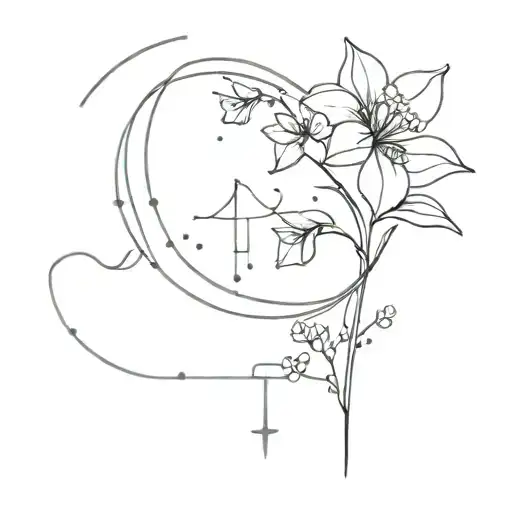 Libra Constellation Quarter Moon Flowers