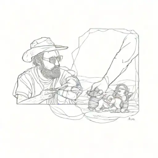 A Man And A Little Girl