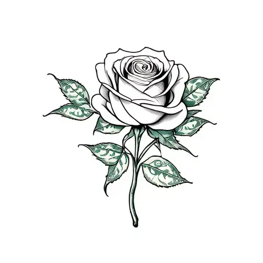 Rose With Money Petals New School Style