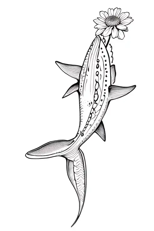 Whale Shark With Chrysanthemum