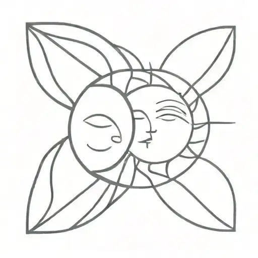 Sun And Moon Merging Together