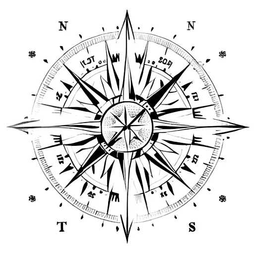 Compass With Snowflakes