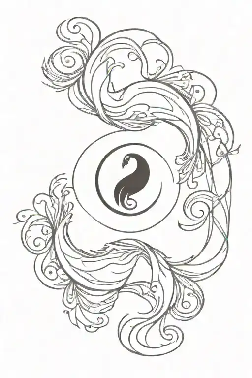 Phoenix And Peacock Yin Yang