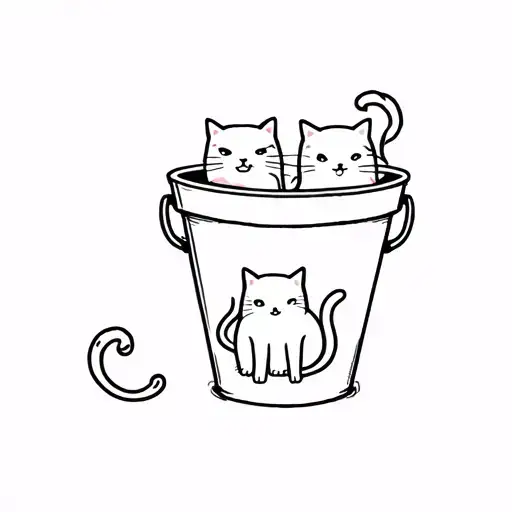 Bucket With Cats In It Cartoon