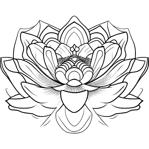 Under Breast Piece With Unialome And Lotus Flower