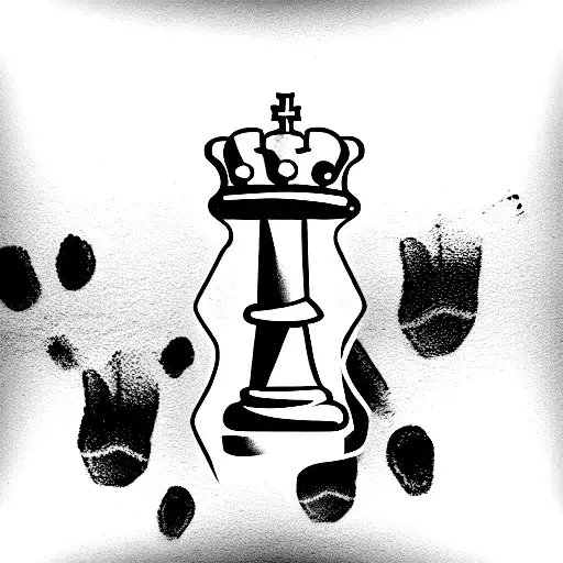 Rook Chess Piece With Paw Print