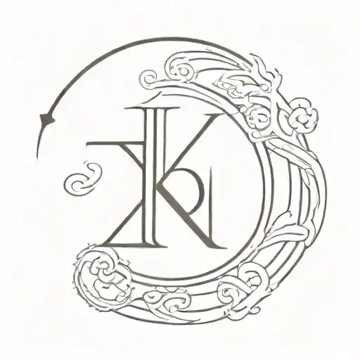 Greek Letter D And Number 5 With A Clock Concept