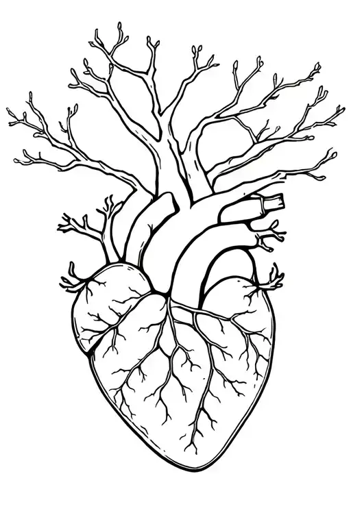 Anatomical Heart Grows Into A Tree Branches
