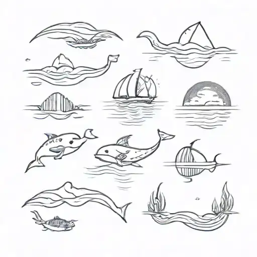 Ocean Fine Line Simple Small