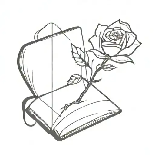 Book With A Crystal Rose Growing Out Of It