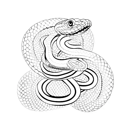 A Minimalist Tattoo Of A Snake With Dollar Bills As Its Scales