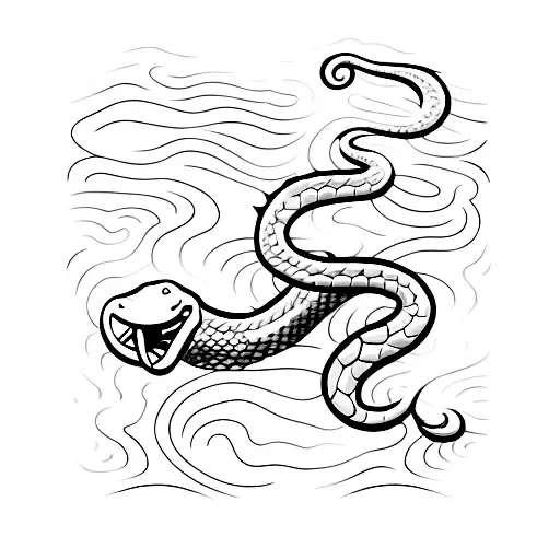 A Minimalist Tattoo Of A Snake Playing An Online Game