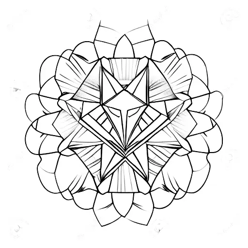 An Asymmetrical Diamond With A Flower And Spark Of Light