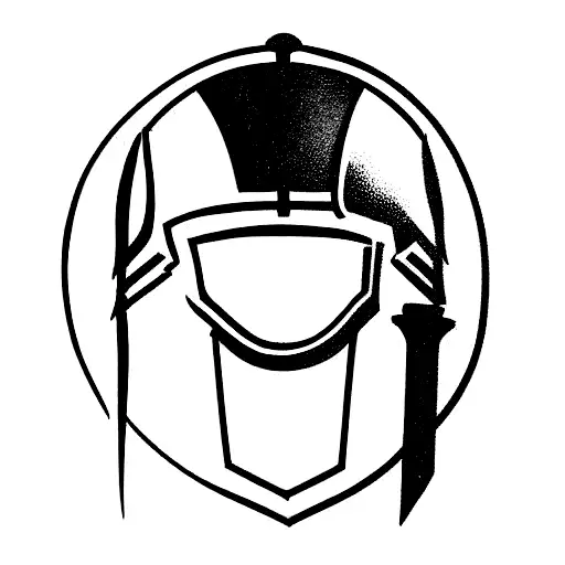 Sword And Spartan Helmet