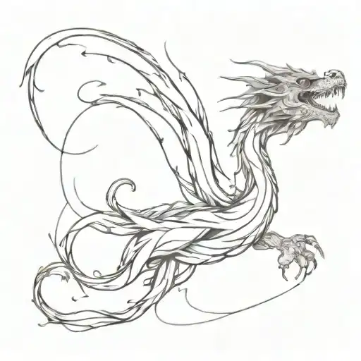 Smoke Swirling Into The Shape Of A Dragon