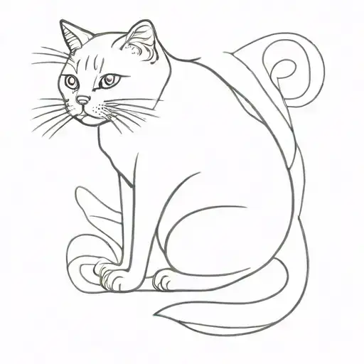 Cat Funny Modern Minimalist