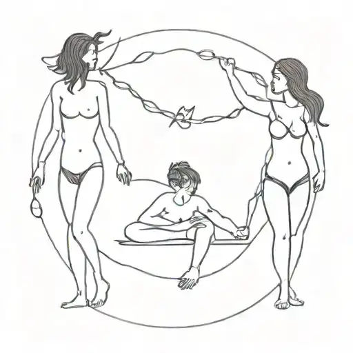 A Tattoo With Friends Hanging Out And Having A Good Time