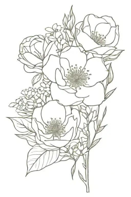 Minimalist Flower Bouquet Wrapped With August Birth Flower