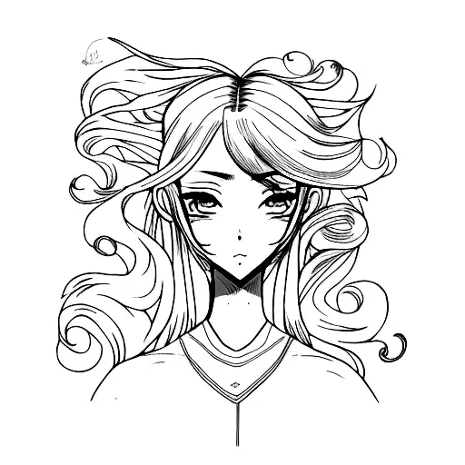 Portrait Of A Girl With Anime-inspired Hair And Makeup