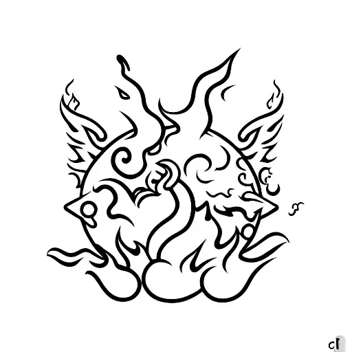 A Fierce Dragon Cooking Over A Flaming Stove