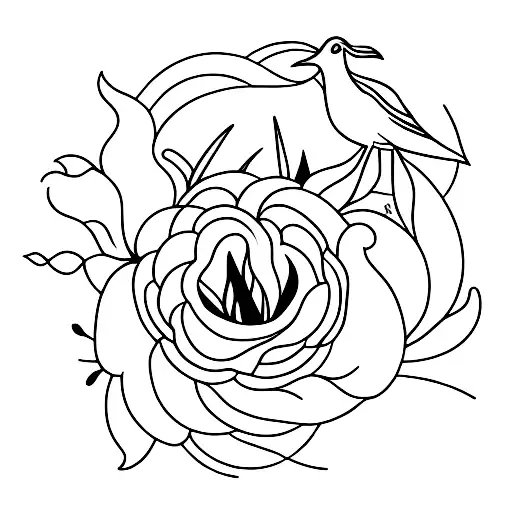 A Field Of Lillies And A Dove