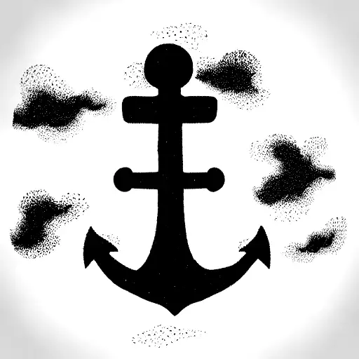 Anchor With Infity Simbol With Family Word Bottom Of The Ocean Background