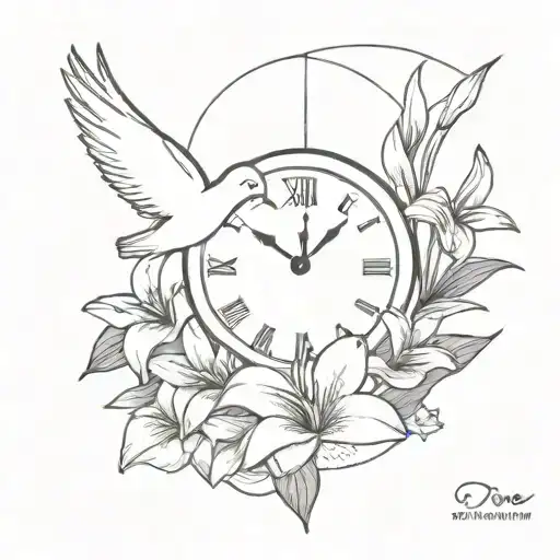 Clock Dove Lily