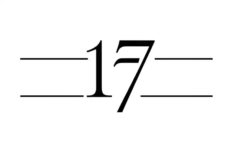 Lettering And Numerical Number 17