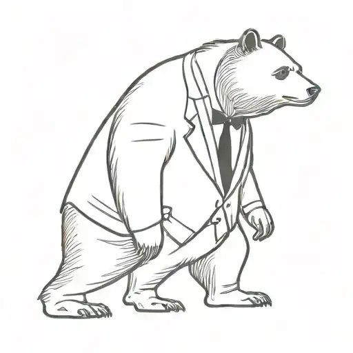 Bear In A Tuxedo With Leg Up