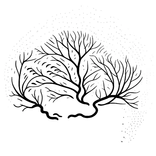 A Silhouette Of A Forest With A Winding Road Leading Towards A Dreamy Landscape