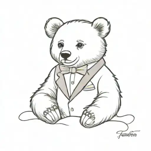 Female Baby Bear In A Tuxedo