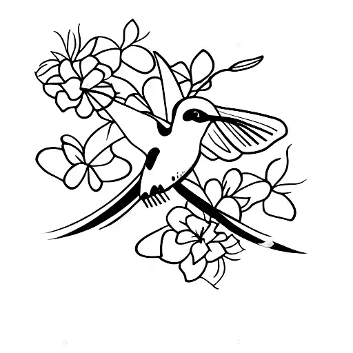 Graceful Hummingbird Amidst A Field Of Blossoms