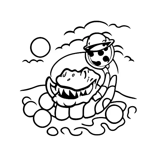 Baby Alligator Playing Mini Golf