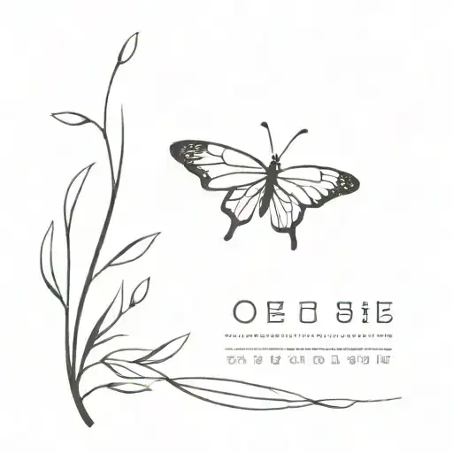 Minimalistic Small Flying Butterfly With The Full Date 8 December 2017 Beside It