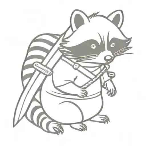 Raccoon Holding Sword