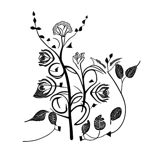 Minimalist Roman Numeral Key With Flower Vines