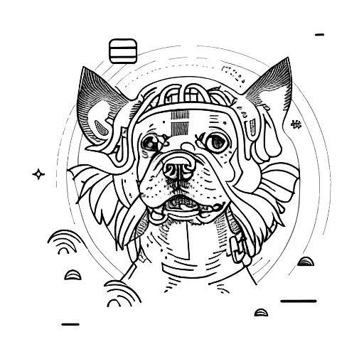 Adventurous Dog Exploring A Digital Landscape