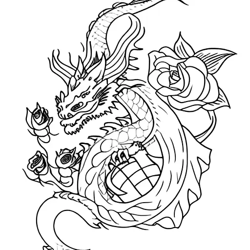 Dragon Violeta With Roses