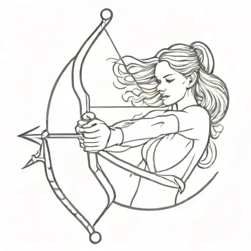 Saggitarius Women Holding An Arrow
