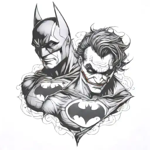 Batman And Joker Fine Line