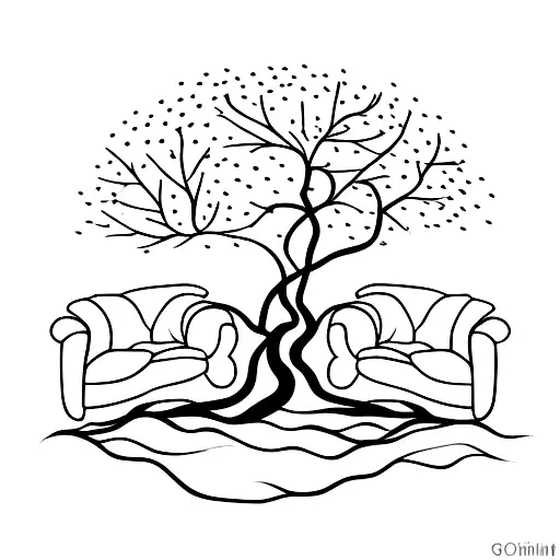 Two Chairs Under A Cherry Tree