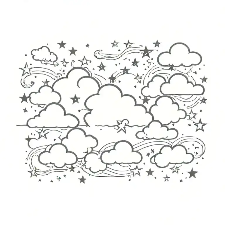 Clouds And Stars Night Sky