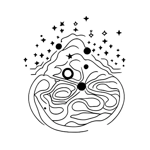 Globe Outline On Fire Minimalist Fine Line